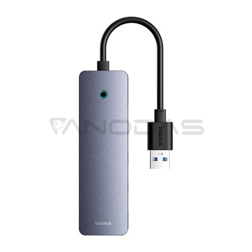Hub 4in1 Baseus UltraJoy Lite 15cm USB-A to 4x USB 3.0 + USB-C 5V (grey)  Hub 4in1 Baseus UltraJoy Lite 15cm USB-A to 4x USB 3.0 + USB-C 5V (grey)
