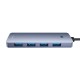 Hub 4in1 Baseus UltraJoy Lite 50cm USB-A iki 4x USB 3.0 + USB-C 5V (pilka)