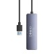 Hub 4in1 Baseus UltraJoy Lite 50cm USB-A iki 4x USB 3.0 + USB-C 5V (pilka)