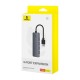 Hub 4in1 Baseus UltraJoy Lite 50cm USB-A iki 4x USB 3.0 + USB-C 5V (pilka)