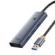Hub Baseus UltraJoy Series Lite 4-Port 50cm (USB į USB3.0*4+Type-C5V) (szary)