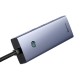 Hub Baseus UltraJoy Series Lite 4-Port 50cm (USB į USB3.0*4+Type-C5V) (szary)
