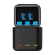 Storage charger box TELESIN + 3 batteries for GoPro Hero 9 / 10 / 11 / 12