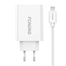 Foneng fast charger 1x USB EU43 + USB Lightning cable