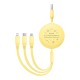 Charging Cable 3w1 Baseus USB to USB-C, USB-M, Lightning 3.5A, 1.1m (yellow)