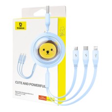 Charging Cable 3w1 Baseus USB to USB-C, USB-M, Lightning 3.5A, 1.1m (blue)