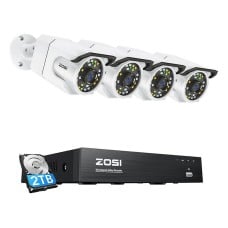 IP kamera ZOSI C105 4 vnt WiFi 8MP + NVR 8ch + 2TB HDD