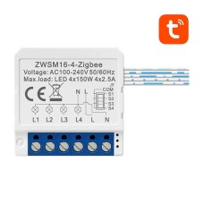 Išmanusis jungiklio modulis ZigBee Avatto ZWSM16-W4 TUYA