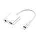 Vipfan L10 Lightning to Lightning + mini jack 3.5mm AUX laidas, 10cm - baltas 