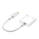 Vipfan L10 Lightning to Lightning + mini jack 3.5mm AUX laidas, 10cm - baltas 