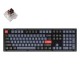 Keychron V6 QMK/VIA RGB rankenėlė ruda jungiklio mechaninė klaviatūra (juoda)