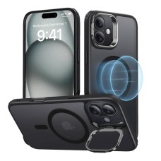 Klasikinis hibridinis (HaloLock) ESR dėklas su stovu iPhone 16 (juodas)