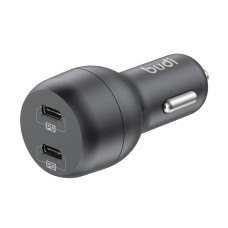 Car charger Budi 2x USB-C 40W PD - black