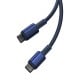 Baseus Tungsten Gold kabelis USB-C - USB-C 100W 2m - Mėlynas