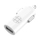 LED automobilinis įkroviklis Budi 1x USB, 2.4A (baltas)
