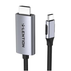 Lention USB-C iki 4K60Hz HDMI kabelis, 3m (pilkas)