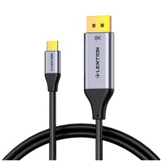 Lention USB-C iki 8K60Hz DisplayPort kabelis, 1.7 m (juodas)