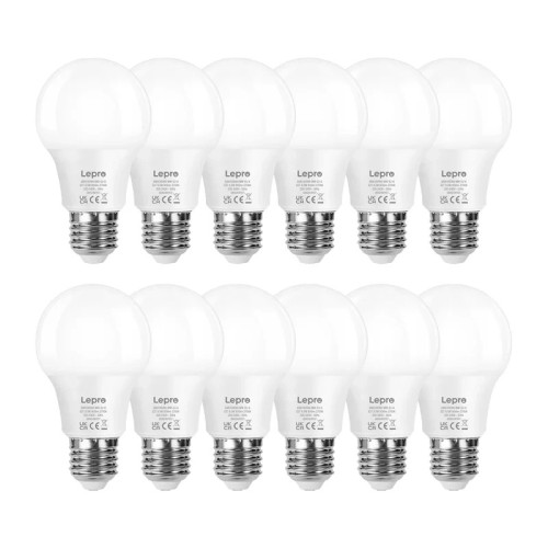LEPRO 100089-WW-EU-12 LED lemputė, E27, A60, 8.5 W (60 W), 806 lm, 2700 K (šiltai balta), 180°, 12 vnt, pakuotėje LEPRO 100089-WW-EU-12 LED lemputė, E27, A60, 8.5 W (60 W), 806 lm, 2700 K (šiltai balta), 180°, 12 vnt, pakuotėje