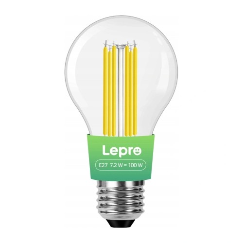LEPRO 100094-WW-EU E27 LED lemputė su kaitrine siūle, 7.2 W (100 W), 1521 lm, 2700 K, A klasė LEPRO 100094-WW-EU E27 LED lemputė su kaitrine siūle, 7.2 W (100 W), 1521 lm, 2700 K, A klasė