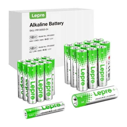 LEPRO 130003-24 AA/AAA šarminės baterijos, 24 vnt, pakuotė LEPRO 130003-24 AA/AAA šarminės baterijos, 24 vnt, pakuotė