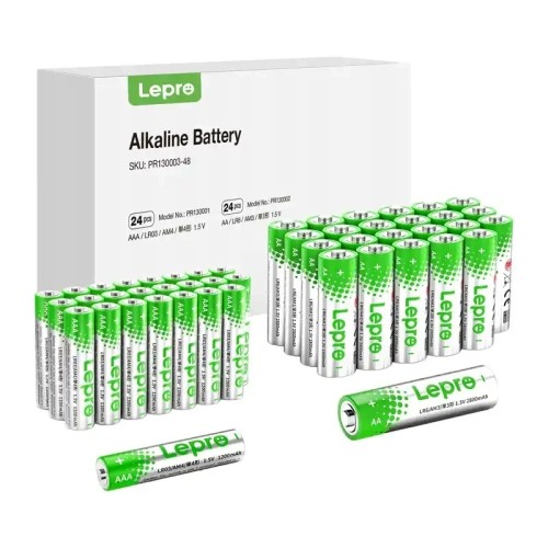 LEPRO 130003-48 AA/AAA šarminės baterijos, 48 vnt, pakuotė LEPRO 130003-48 AA/AAA šarminės baterijos, 48 vnt, pakuotė