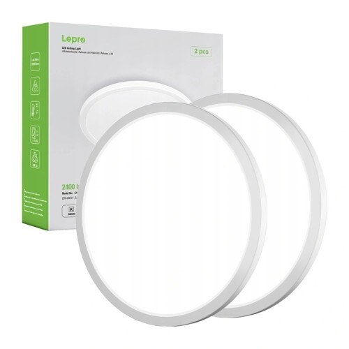 LEPRO 1500038-DW-EU-2 Ceiling Light, 18W, 1800 lm, 2-pack LEPRO 1500038-DW-EU-2 Ceiling Light, 18W, 1800 lm, 2-pack