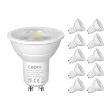 LEPRO 200084-DW-EU-10 GU10 reguliuojamo ryškumo LED lemputė, 4.5 W, 345 lm, 6500 K, 38°, 10 vnt.