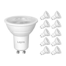 LEPRO 200084-WW-EU-10 GU10 reguliuojamo ryškumo LED lemputė, 4.5 W, 345 lm, 2700 K, 38°, 10 vnt, pakuotėje