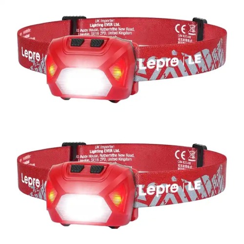 LEPRO 320014-R-2 USB Headlamp, 2-Pack LEPRO 320014-R-2 USB Headlamp, 2-Pack