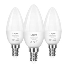 LEPRO 600059-WW-EU-3 LED Bulb, E14, C37, 4.2W (40W), 470 lm, 2700K (warm white), 250°, 3-pack