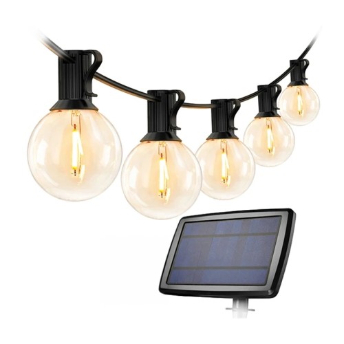 LEPRO PR440001-WW saulės energija varomos sodo girliandos, 7.62 m, prieblandos jutiklis, 4 režimai LEPRO PR440001-WW saulės energija varomos sodo girliandos, 7.62 m, prieblandos jutiklis, 4 režimai