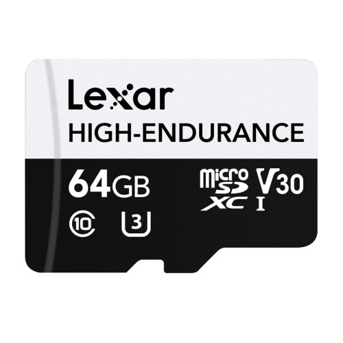 Lexar High-Endurance microSDHC/microSDXC 64 GB atminties kortelė Lexar High-Endurance microSDHC/microSDXC 64 GB atminties kortelė