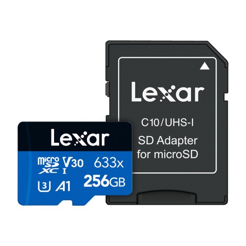 Lexar High-Performance 633x microSDXC 256GB atminties kortelė + SD adapteris Lexar High-Performance 633x microSDXC 256GB atminties kortelė + SD adapteris