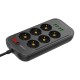 Extension cord with 6 AC outlets 4x USB LDNIO 2m - black