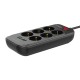 Extension cord with 6 AC outlets 4x USB LDNIO 2m - black