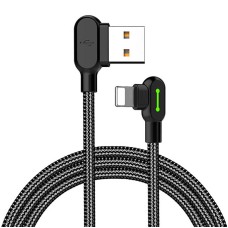 Mcdodo CA-4671 LED kampinis USB žaibo kabelis, 1.2 m (juodas)