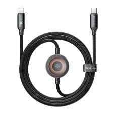 Mcdodo CA-5680 2-in-1 USB-C su Lightning laidu + Apple Watch įkroviklis, 36 W, 1.5 m