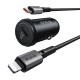 Mcdodo CC-7492 automobilinis įkroviklis, USB-C, 30W + USB-C su Lightning laidu (juodas)