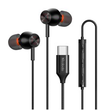 Mcdodo HP-3490 ausinės, laidinės ausinės, USB-C (juoda)