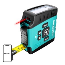 Mileseey DT20 Laser Distance Measurer with a 40-meter measuring tape