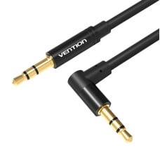 Mini jack 3.5mm AUX 90 degree cable Vention BAKBD-T 0.5m (black)