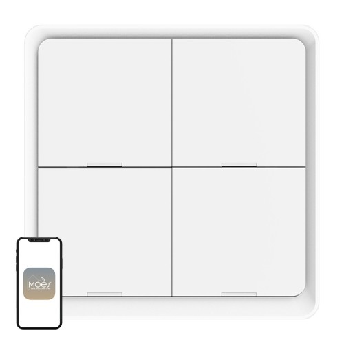 MOES ZT-SY-EU4S ZigBee 4-Button Scene Switch MOES ZT-SY-EU4S ZigBee 4-Button Scene Switch