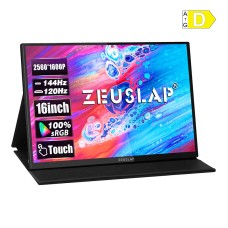 Nešiojamas monitorius ZEUSLAP P16KT su 16 colių 144 Hz jutikliniu ekranu