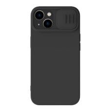 Nillkin CamShield Silky silikoninis dėklas skirtas iPhone 15 Plus – juodas