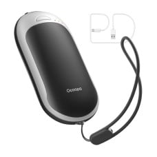 Ocoopa HotPal PD 5000 mAh rankų šildytuvas su powerbank funkcija, USB-C, balta ir juoda
