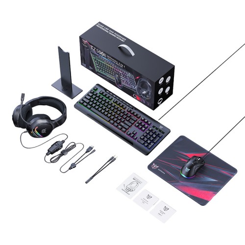 Onikuma TZ5008 5-in-1 Gaming Set: Keyboard + Mouse + Headset + Mouse Pad + Stand Onikuma TZ5008 5-in-1 Gaming Set: Keyboard + Mouse + Headset + Mouse Pad + Stand