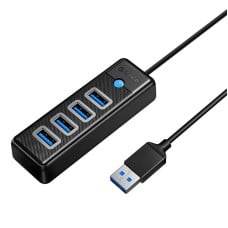 Orico Hub USB iki 4x USB 3.0, 5 Gbps, 0.15 m (juodas)