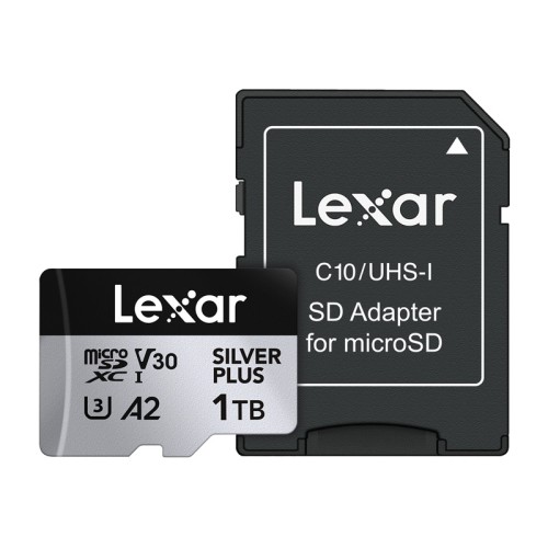 Pamięci Lexar High-Performance Silver Plus microSDXC 1TB + adapteris Pamięci Lexar High-Performance Silver Plus microSDXC 1TB + adapteris