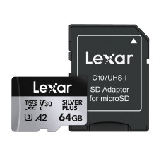 Karta pamięci Lexar High-Performance Silver Plus microSDXC 64GB + adapter