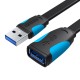Plokščias USB 3.0 plėtinys Ventiliacija VAS-A13-B300 3m juoda